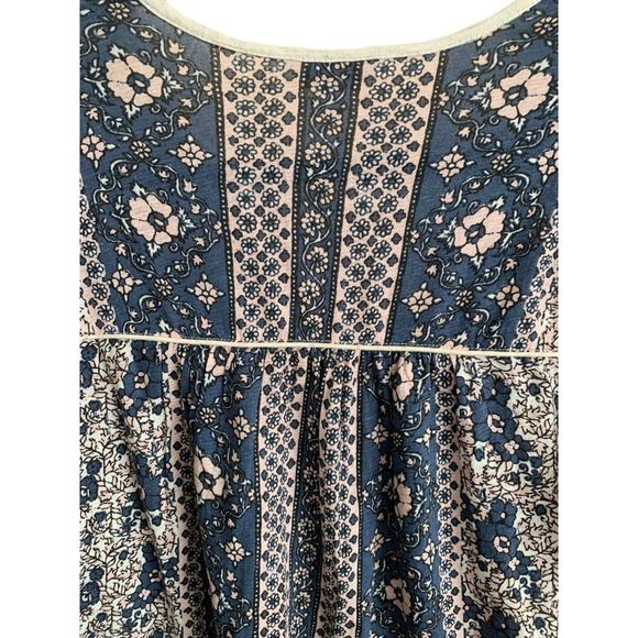 Lucky Brand Women's Size XS Printed Short Sleeve Peasant Top Boho Cottage Core - Picture 13 of 14